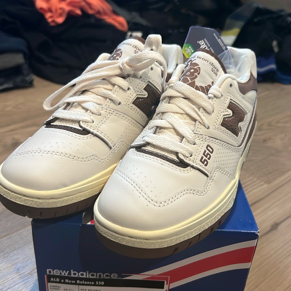 Aime Leon Dore x New Balance 550 White Brown Sneakers